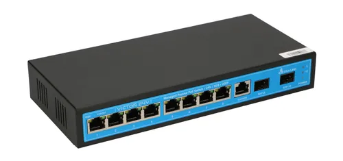 Extralink VICTOR-24V | Switch PoE | 8x Gigabit Passive PoE (24V) , 2x SFP, 1x Port konzolový, 120W, Řízený Moc (W)120