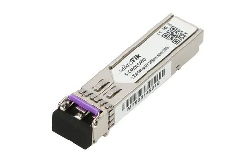 MikroTik S-C49DLC40D | SFP Módulo | CWDM, 1,25Gb/s, 1490nm, 2x LC, 40km, DDM, Single mode Dystans transmisjiPowyżej 20km