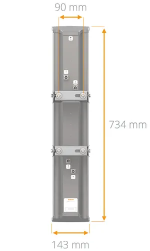 Mimosa N5-45X4 | Antena do setor | 22dBi, 45st, 4,9-6,4 GHz, Beamforming, 4x N-femea Zysk energetyczny21dBi - 30dBi