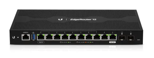 Ubiquiti ER-12 | Router | EdgeMAX EdgeRouter, 10x RJ45 1000Mb/s, 2x SFP, 1x PoE Ilość portów LAN2x [1G (SFP)]
