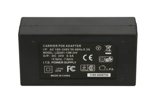 Extralink POE-24-12W | Zasilacz PoE | 24V, 0,5A, 12W, Cabo incluido Ilość na paczkę1