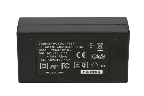 Extralink POE-48-24W | Fonte de alimentaçao PoE | 48 V, 0,5 A, 24 W, cabo em incluído Funkcje ochrony zasilaniaPrzeładowanie, Krótkie spięcie