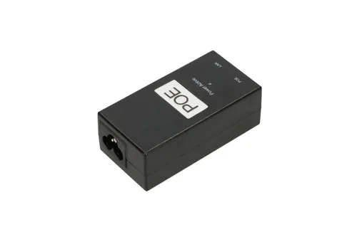 Extralink POE-48-24W-G | Zasilacz PoE | 48V, 0,5A, 24W, Gigabit, kabel w zestawie 802.3af/at Diody LEDStatus