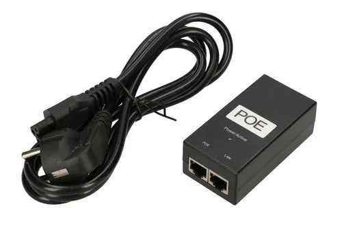 Extralink POE-48-24W-G | Zasilacz PoE | 48V, 0,5A, 24W, Gigabit, kabel w zestawie 802.3af/at Funkcje ochrony zasilaniaPrzeładowanie, Krótkie spięcie