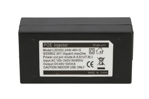 Extralink POE-48-24W-G | PoE Fuente de alimentación | 48V, 0.5A, 24W, Gigabit, AC cable incluido Ilość na paczkę1