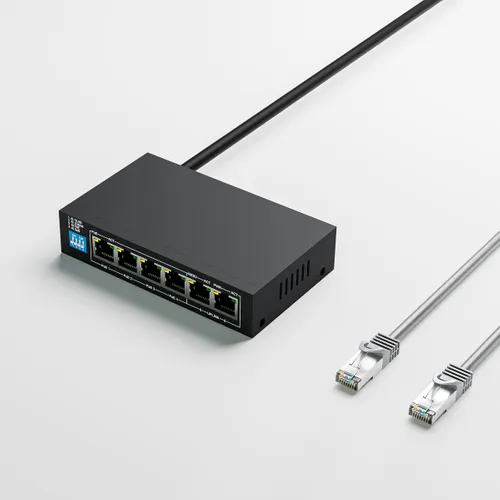 Extralink KRIOS | Switch PoE | 4x Gigabit PoE/PoE+, 2x RJ45 Uplink Gigabit, 60W CertyfikatyCE/ROHS/FCC/CCCC