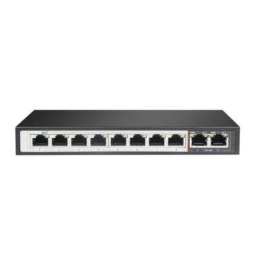Extralink PERSES | Switch PoE | 8x Gigabit PoE/PoE+, 2x RJ45 Uplink Gigabit, 96W Ilość portów PoE8x [802.3af/at (1G)]
