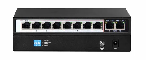 Extralink PERSES | Switch PoE | 8x Gigabit PoE/PoE+, 2x RJ45 Uplink Gigabit, 96W Standard sieci LANGigabit Ethernet 10/100/1000 Mb/s