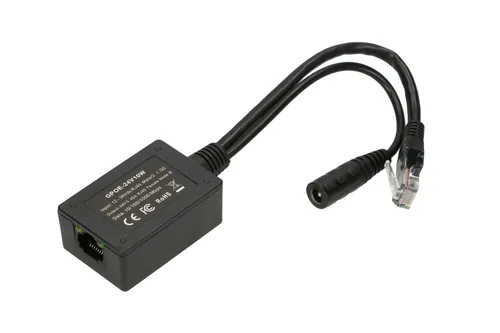 Extralink 1 Port | Inverter PoE | Ingresso 1x 1000 Mb / s RJ45 / Jack 10-24 V, uscita 24 V. Kolor produktuCzarny