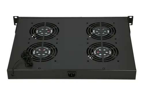 Extralink | Fan panel | 19", 4 fans, for rack cabinets, with thermostat Kolor produktuCzarny