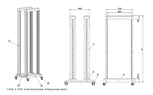 Extralink 32U 600X800 Černý | Stojan  open rack | 19" Głębokość800mm