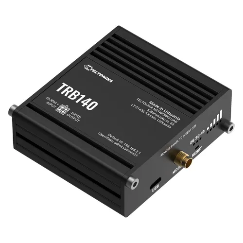 Teltonika TRB140 | Industrierouter, IoT-LTE-Gateway | Kat 4, LTE-Gateway Ilość portów LAN1x [10/100/1000M (RJ45)]
