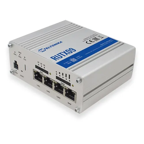 Teltonika RUTX09 | Profesionální průmyslový router  4G LTE | Cat 6, Dual Sim, 1x Gigabit WAN, 3x Gigabit LAN