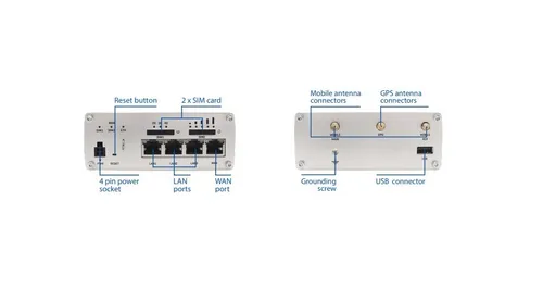 Teltonika RUTX09 | Profesionální průmyslový router  4G LTE | Cat 6, Dual Sim, 1x Gigabit WAN, 3x Gigabit LAN Ilość portów LAN4x [10/100/1000M (RJ45)]
