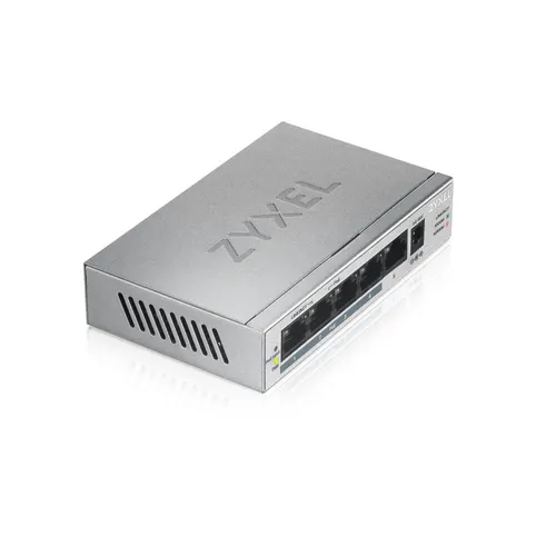 Zyxel GS1005-HP | Schalter | 5x RJ45 1000Mb/s, 4x PoE-Schalter, 60 W, unverwaltet Standard sieci LANGigabit Ethernet 10/100/1000 Mb/s