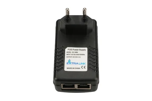 Extralink POE-12-12W | Zasilacz PoE | 12V, 1A, 12W, wtyk do gniazda elektrycznego Częstotliwość adaptera AC50/60