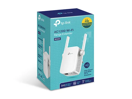 TP-Link RE305 | Wzmacniacz sieci beprzewodowej | AC1200, 1x RJ45 100Mb/s Maksymalna prędkość transmisji bezprzewodowej1200 Mb/s