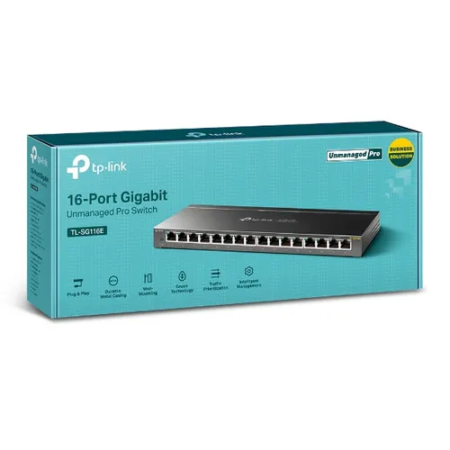 TP-Link TL-SG116E | Коммутатор | 16x RJ45 1000Mb/s, Unmanaged Agregator połączeniaTak