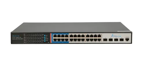 Extralink ZEUS V2 | Switch PoE | 24x Gigabit PoE/PoE+, 4x 10G SFP+, 1x Port Konzolový, 440W, L2/L3, Řízený Ilość portów LAN24x [10/100/1000M (RJ45)]
