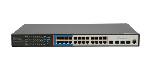 Extralink ZEUS V2 | PoE Switch | 24x Gigabit PoE/PoE+, 4x 10G SFP+, 1x Console Port, 440W, L2/L3, Managed Ilość portów LAN24x [10/100/1000M (RJ45)]
