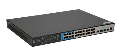 Extralink ZEUS V2 | Switch PoE | 24x Gigabit PoE/PoE+, 4x 10G SFP+, 1x Porta de console , 440W, L2/L3, Gerenciado Typ obudowyRack (1U)