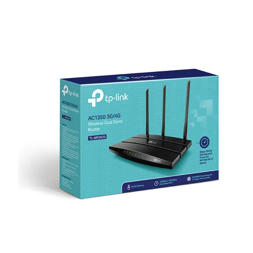 TP-Link TL-MR3620 | LTE Router | MU-MIMO, AC1350, Dual Band, 5x RJ45 100Mb/s, 1x USB Kategoria LTECat.4 (150Mb/s Download, 50Mb/s Upload)