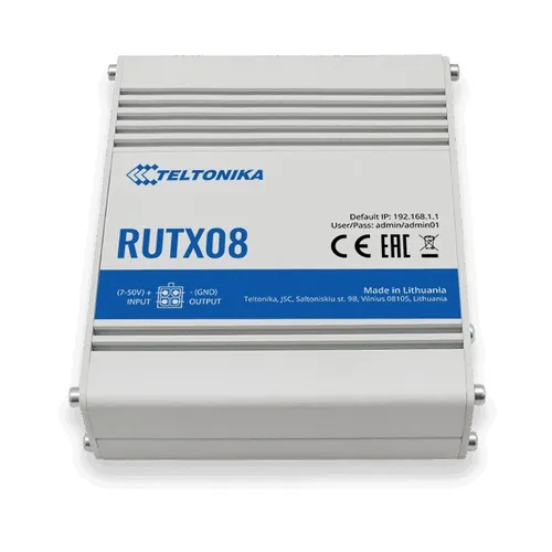 Teltonika RUTX08 | Przemysłowy router | 1x WAN, 3x LAN 1000 Mb/s, VPN Aktualizacje oprogramowania urządzeniaTak