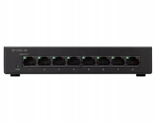 Cisco SF110D-08 | Switch | 8x 100Mb/s, Kryt Desktop Ilość portów WANNie dotyczy