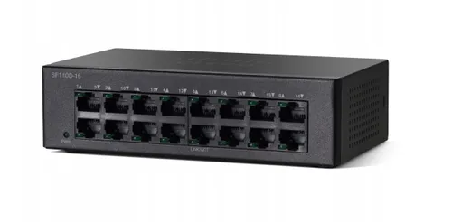Cisco SF110D-16 | Switch | 16x 100Mb/s, Masaüstü Ilość portów LAN16x [10/100M (RJ45)]
