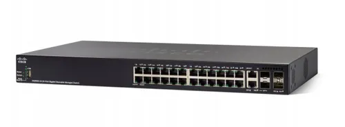 Cisco SG350X-24P | PoE Switch | 24x Gigabit RJ45 PoE, 2x 10G Combo(RJ45/SFP+), 2x SFP+, 192W PoE, Stackable Ilość portów LAN24x [10/100/1000M (RJ45)]

