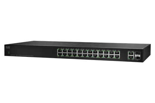 Cisco SF112-24 | Switch | 24x 100Mb/s, 2x SFP 1Gb/s Combo, Obudowa Rack Ilość portów LAN24x [10/100M (RJ45)]
