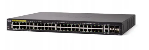 Cisco SG350-52MP | PoE-Schalter | 48x 1000Mb/s Max PoE, 740W, 2x Combo(RJ45/SFP) + 2x SFP, Verwaltet Ilość portów LAN48x [10/100/1000M (RJ45)]
