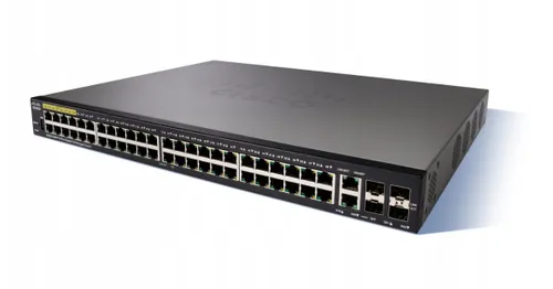 Cisco SG350-52MP | PoE-Schalter | 48x 1000Mb/s Max PoE, 740W, 2x Combo(RJ45/SFP) + 2x SFP, Verwaltet Ilość portów LAN2x [1G (SFP)]
