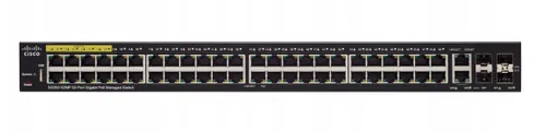 Cisco SG350-52MP | PoE Switch | 48x 1000Mb/s Max PoE, 740W, 2x Combo(RJ45/SFP) + 2x SFP, Yönetilen Ilość portów LAN2x [1G Combo (RJ45/SFP)]

