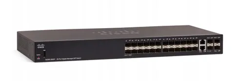 Cisco SG350-28SFP | SFP Schalter | 24x SFP, 2x Combo(RJ45/SFP) + 2x SFP, verwaltet Ilość portów LAN24x [1G (SFP)]
