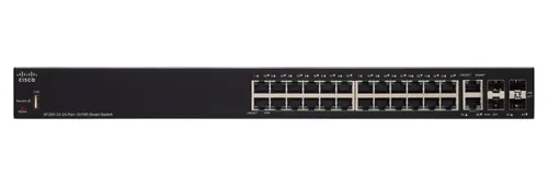 Cisco SF250-24 | Switch | 24x 100Mb/s, 2x 1Gb/s Combo(RJ45/SFP), Managed, Rackmount Ilość portów LAN2x [1G (SFP)]
