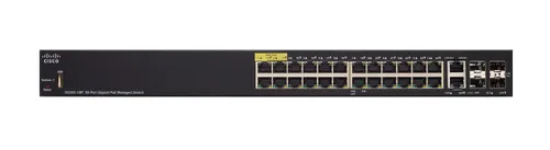 Cisco SG350-28P | Switch PoE | 24x 1000Mb/s PoE, 195W, 2x Combo(RJ45/SFP) + 2x SFP, Administrado Ilość portów LAN2x [1G (SFP)]
