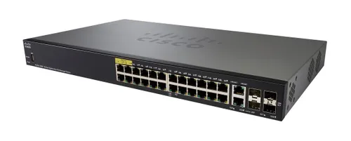 Cisco SG350-28MP | PoE Switch | 24x 1000Mb/s PoE, 382W, 2x Combo(RJ45/SFP) + 2x SFP, Managed Ilość portów LAN2x [1G Combo (RJ45/SFP)]
