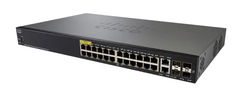 Cisco SG350-28MP | Switch PoE | 24x 1000Mb/s PoE, 382W, 2x Combo(RJ45/SFP) + 2x SFP, Zarządzalny Ilość portów LAN2x [1G Combo (RJ45/SFP)]
