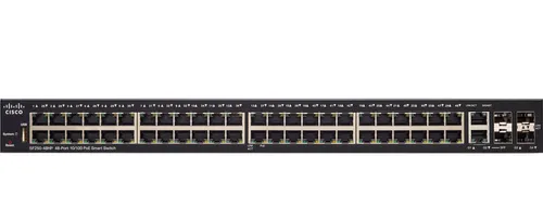 Cisco SF250-48HP | Schalter | 48x 100Mb/s PoE/PoE+, 2x 1Gb/s Combo + 2x SFP, PoE 195W, Verwaltet Ilość portów LAN2x [1G (SFP)]
