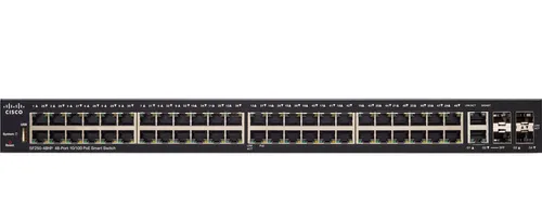 Cisco SF250-48HP | Schalter | 48x 100Mb/s PoE/PoE+, 2x 1Gb/s Combo + 2x SFP, PoE 195W, Verwaltet Ilość portów LAN2x [1G (SFP)]
