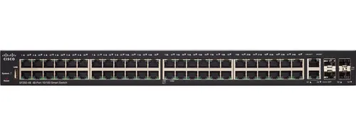 Cisco SF250-48 | Switch | 48x 100Mb/s, 2x 1Gb/s Combo(RJ45/SFP), gerenciado Ilość portów LAN2x [1G (SFP)]
