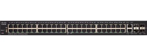 Cisco SF250-48 | Switch | 48x 100Mb/s, 2x 1Gb/s Combo(RJ45/SFP), Zarządzalny Ilość portów LAN2x [1G (SFP)]
