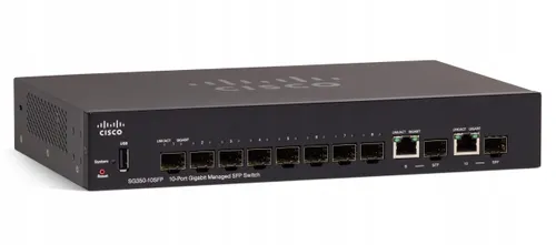 Cisco SG350-10SFP | Switch SFP | 8x SFP, 2x Combo(RJ45/SFP), Managed Ilość portów LAN8x [1G (SFP)]
