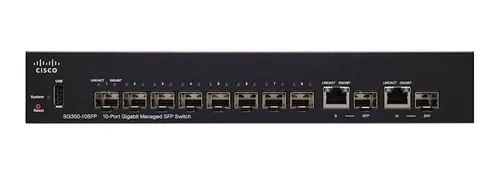 Cisco SG350-10SFP | Switch SFP | 8x SFP, 2x Combo(RJ45/SFP), gerenciado Ilość portów LAN2x [1G Combo (RJ45/SFP)]
