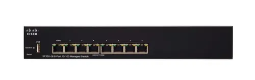 Cisco SF350-08 | Коммутатор | 8x 100Mb/s, управляемый Ilość portów WANNie dotyczy