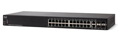 Cisco SF350-24 | Schalter | 24x 100Mb/s, 2x 1Gb/s Combo(RJ45/SFP)+ 2x SFP, verwaltet Ilość portów LAN24x [10/100M (RJ45)]
