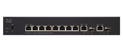 Cisco SG350-10 | Switch | 8x 1000Mb/s, 2x Combo(RJ45/SFP), Zarządzalny Standard sieci LANGigabit Ethernet 10/100/1000 Mb/s