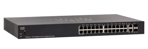 Cisco SG250X-24 | Switch | 24x 1000Mb/s, 2x 10Gb/s, 2x SFP+, Zarządzalny Ilość portów LAN24x [10/100/1000M (RJ45)]
