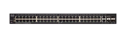 Cisco SF350-48 | Switch | 48x 100Mb/s, 2x 1Gb/s Combo + 2x SFP, Zarządzalny Ilość portów LAN2x [1G Combo (RJ45/SFP)]

